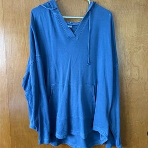Blue Hooded Pullover